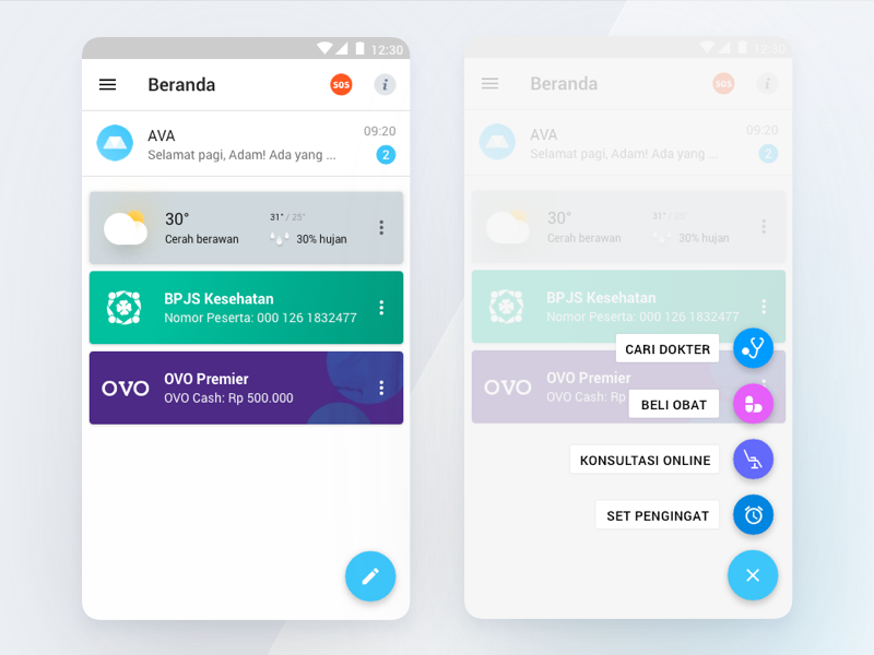 AVA Homescreen Exploration 2 home screen ava wellness health care medical doctor medicine chat ai