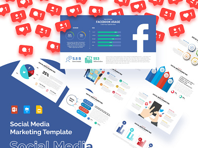 Social Media Infographic Template google slides keynotes ppt slides presentation template slides templates