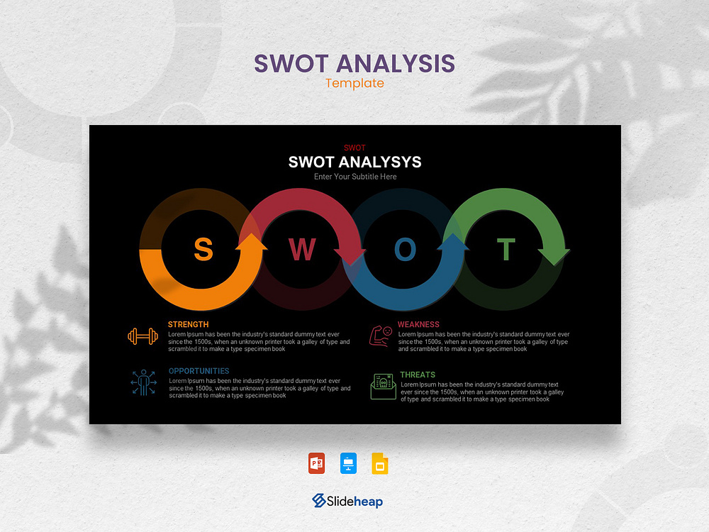 SWOT PowerPoint Template by Slideheap on Dribbble