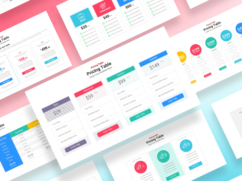 Infographic Pricing Table Template by Slideheap on Dribbble