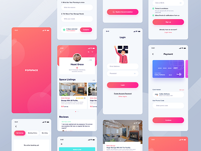 Popspace v1 app design illustration interaction interface ios ui ui design user ux