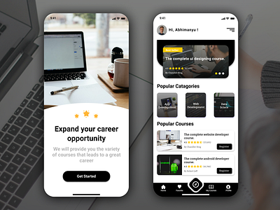 Online Learning Educational App 2d abstract adobe android animation app cards course design education figma flutter graphic design illustration ios mobile neevteam ui ux