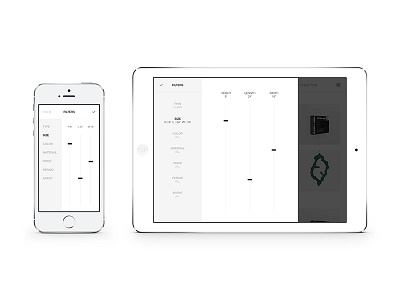 Carpenters Gallery app filters - size app carpenters gallery ios7 ios8 ipad iphone ui ux uzik