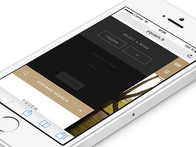 Château d'Yquem mobile website - vintage search burger château ios7 ios8 menu mobile ui ux uzik website yquem