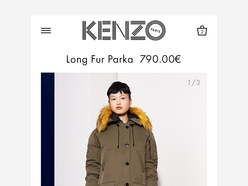 KENZO.com - mobile product page by Nicolas Bussière on Dribbble