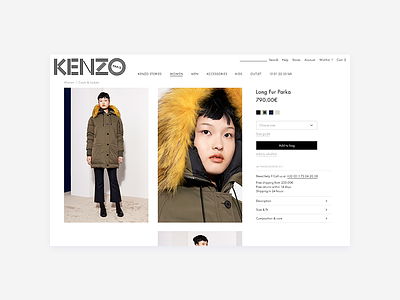 KENZO.com - desktop product page desktop fashion kenzo lvmh page product ui ux