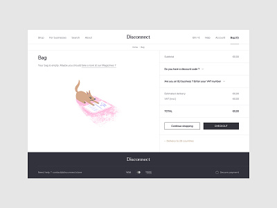 Disconnect - Empty bag bag cart disconnect dog ecommerce empty eshop grid illustration magazine responsive sale state ui ux website