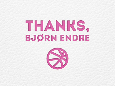 Thanks for the invitation! dribbble pink thanks