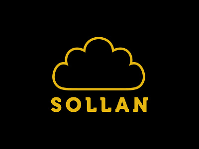 Sollan black branding cloud logo mark norway serif slab typography yellow