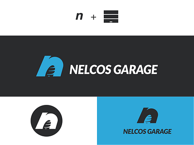 Nelcos Garage branding design logo minimal typography