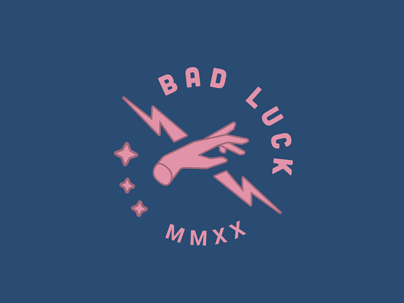 BAD LUCK art branding design flat illustration illustrator logo minimal type typography