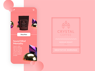 Crystal Coffee app branding design icon logo typography ui ux web website