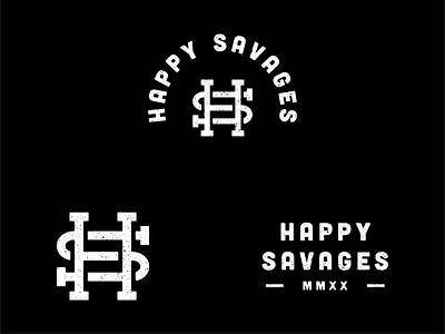 Happy Savages Branding branding design flat illustrator logo minimal typography vector