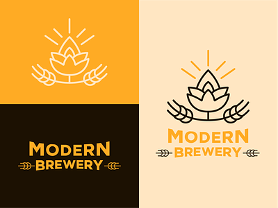 Modern Brewery 02 branding design flat graphic design icon illustrator logo minimal typography vector