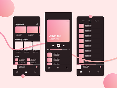 Music Streaming App app branding design system figma gradients icon design ios music music app music player product design ui ux visual design visual identity