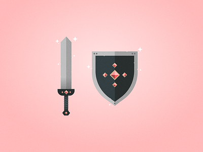 Sword & Shield design figma flat icon illustration items minimal rpg shield sword vector