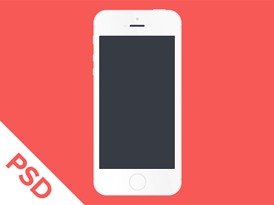 White Flat iPhone 5S PSD