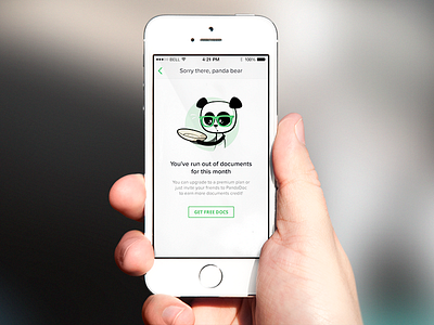 Empty state screen PandaDoc for iPhone