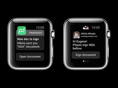 PandaDoc for Apple Watch alert apple apple watch inbox ui watch