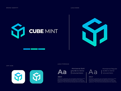 Cube Mint Logo Design app branding design graphic design icon illustration illustrator logo vector