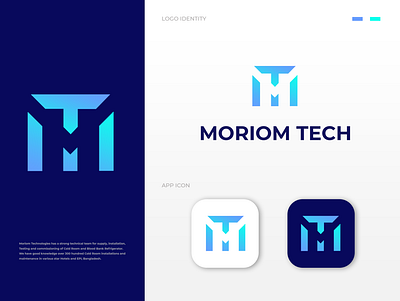 MORIOM TECH LOGO DESIGN app branding design graphic design icon illustration illustrator logo vector