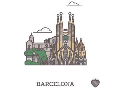 Barcelona cards city explore icon illustration illustrator vector