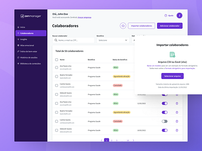 Dashboard / Employee List page