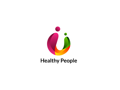 Healthy People logo app branding company design gradient graphic design healthy icon illustration logo people ui vector