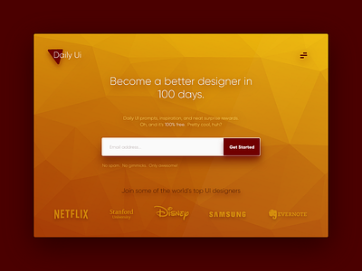 Landing page redesign - DailyUI 100days dailyui design landing lowpoly redesign ui