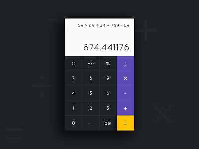 Calculator App Design app card clean concept design mobile purple