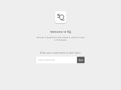 5Q - Simple Quiz App app clean grey minimal ui ux