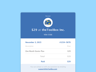 Email receipt dailyui day017 email payment receipt ui