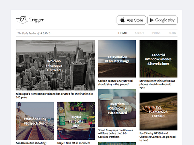 Trigger news website redesign android app googleplay hashtag ios news newspaper trigger website