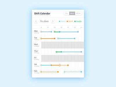 Shift Calendar calendar dailyui shift ui