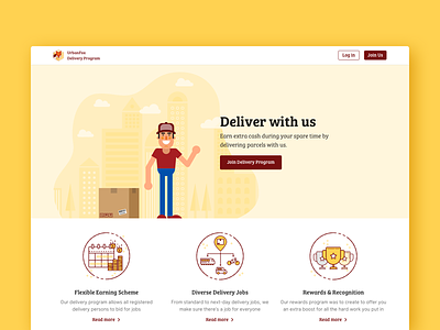 Landing page–Delivery program delivery graphic landing page vector web