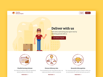 Landing page–Delivery program