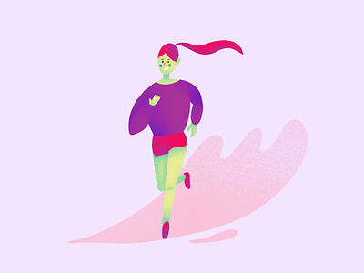 Running girl human illustration ipad pro people person practice procreate run woman