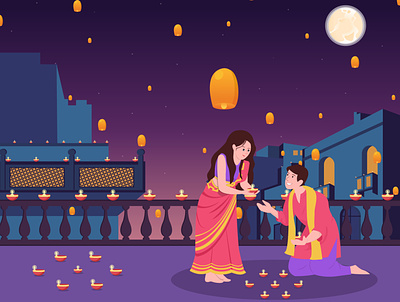 Diwali Celebration. celebration character design design fastival flat design flat illustration graphic design happy diwali illustration vector