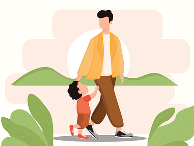 Father's day. branding character design design father day fatherhood flat design flat illustration graphic design happiness illustration man vector