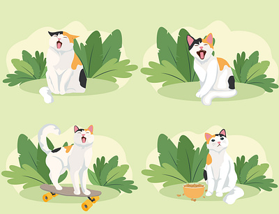 My Favorite Pet Kitty🐈 cat character design design flat design flat illustration graphic design illustration vector