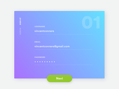 Daily UI Challenge 001 - Signup daily daily ui form gradient login sign up ui