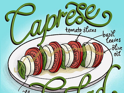 Caprese Salad Featured Food Illustration