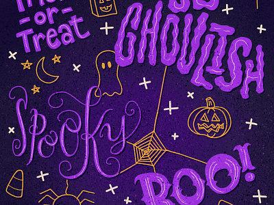 Halloween Lettering Wallpaper cute illustration halloween halloween design handdrawn handlettered illustration lettering lettering art
