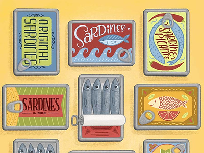 Sardine Tin Packaging Illustration