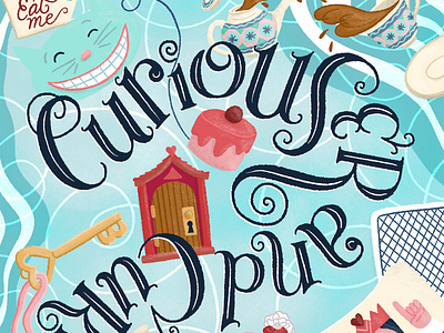 Curiouser & Curiouser Alice in Wonderland Illustration