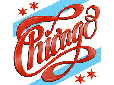 Chicago Lettering chicago chicago flag handdrawn handlettered lettering lettering art script type art typography