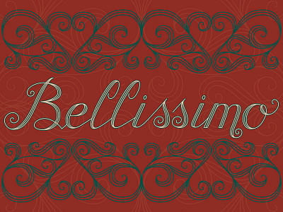 Bellissimo Italian lettering postcard