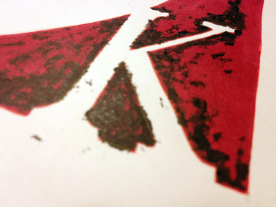 K handmade ink k raw red typography