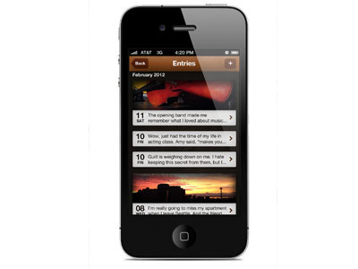 Journal App app entries iphone journal mobile
