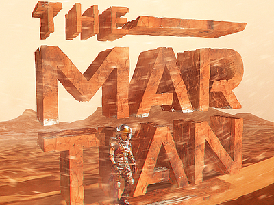 The Martian 3d c4d manipulation movie poster render themartian